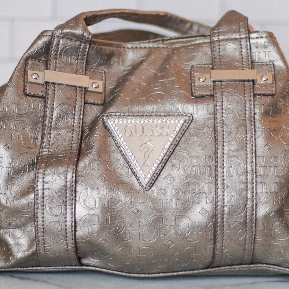 Guess? G-patterned Design Silver Faux-leather
